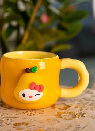 Чашка порцелянова з магнітом sanrio 400 (мл) подарункова кружка прикольна чашка для дітей на подарунок помаранчевий fm-37b