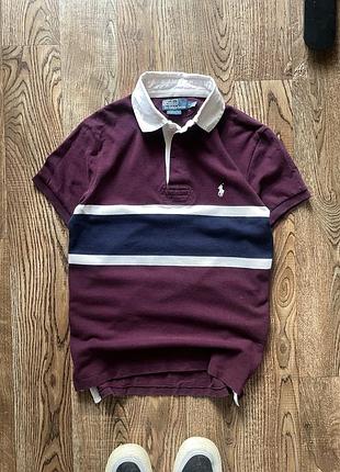 Вишневе поло з воротником polo ralph lauren