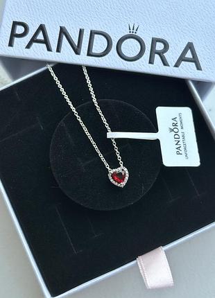 Кольє з ланцюжком pandora 925 проба серце