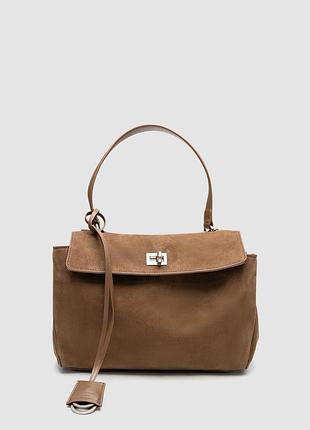 Сумка баленсиага rodeo brown suede/silver