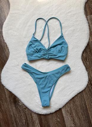 Голубой купальник zaful