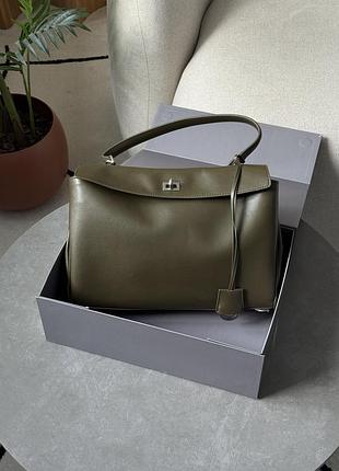 Сумка баленсиага rodeo large olive/silver