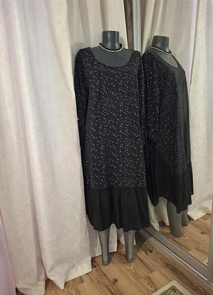 Котоновое с воланом по низу платье 👗 большого размера италия