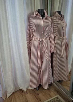 Новое с пояском платье 👗 рубашка большого размера