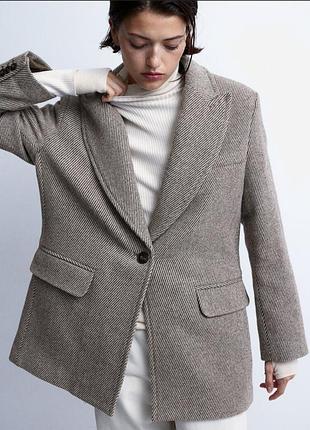 Новий вовняний піджак блейзер-пальто оверсайз h&m premium selection x nova fides italy, 76% вовна