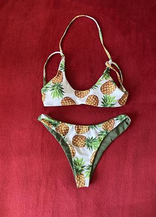 Белый купальник с принтом zaful