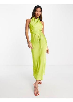 Asos сатинова максі сукня з відкритою спиною 💚 40