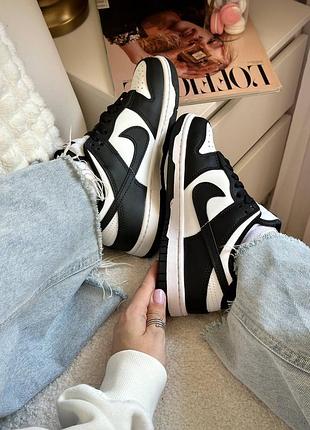 Nike dunk white black (матові)