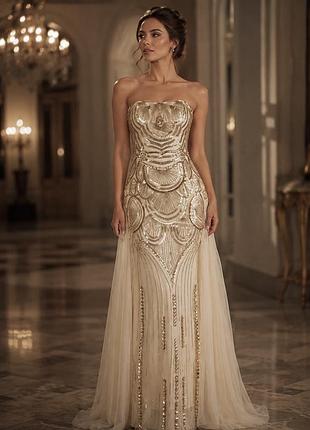 Вечірня сукня angel-fashions з вишивкою паєтками