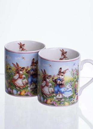 Набір чашок порцелянових rabbit family 220 мл 2шт hp-7323-8