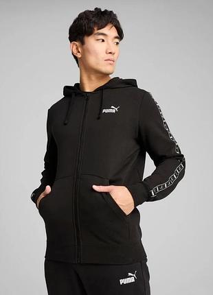 Толстовка ess tape full-zip hoodie 68467801 puma l черный 68467801 xl