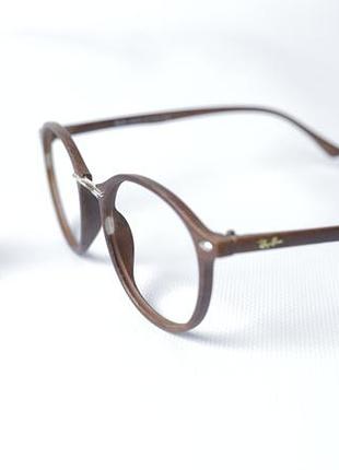 Стильная круглая оправа ray-ban "под дерево" / брендовая оправа для очков (новая с биркой)