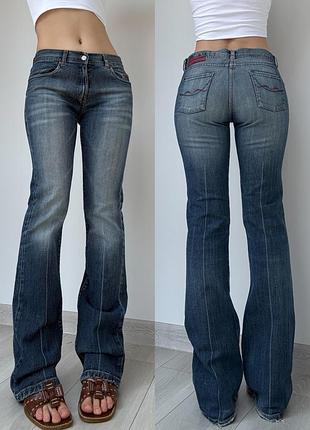 Джинсы 36 s 38 т синие средняя талия посадка bootcut flared клеш у2k винтаж vintage