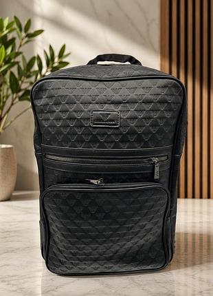 Черный рюкзак giorgio armani с фронтальным карманом, мужской рюкзак армани, брендовый рюкзак