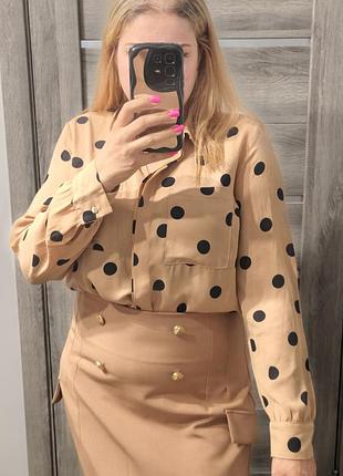 Блуза-рубашка в горошок