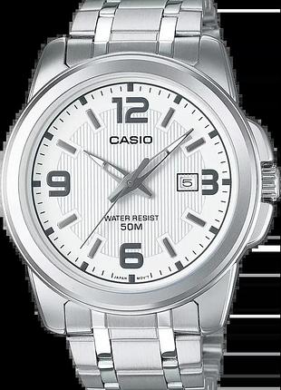 Годинник чоловічий casio timeless collection mtp-1314d-7a білий циферблат