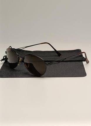 🕶️🕶️ вінтажні сонцезахисні окуляри на металевій оправі з леопардовими завушниками 🕶️🕶️