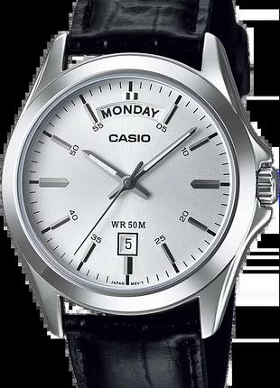 Годинник чоловічий casio timeless collection mtp-1370l-7a сріблястий циферблат