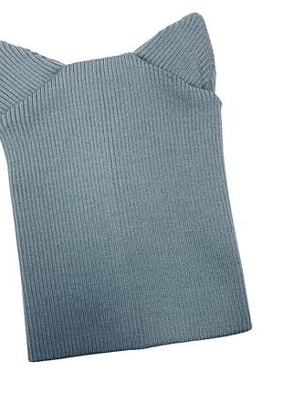 Шапка акрил one size с ушками серая светлая