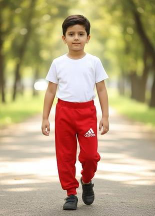 Дитячі штани кулір червоні adidas, розмір 86–92