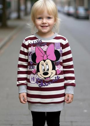 Дитячий гольф minnie mouse у смужку з начосом, розмір 110-116
