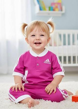 Костюм дитячий adidas малиновий футболка та шорти розмір 92-98 літній комплект кулір