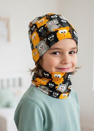 Шапка коты рыжие серые черные размер 56-58