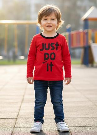 Дитячий реглан червоний just do it, розмір 68–74
