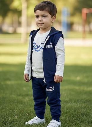 Дитячий спортивний костюм puma трійка синій, розмір 86-92