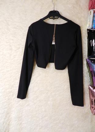 ⛔✅ крутой укороченный топ с длинным рукавом и замочком на спинке