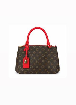 Жіноча сумка louis vuitton monogram з червоною шкіряною обробкою