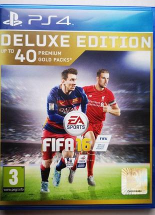 Fifa 16 deluxe edition, б/у, русская версия - диск для playstation 4