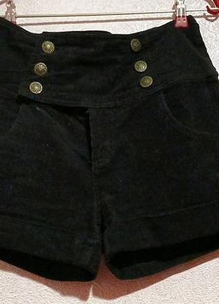 Чорні шорти вельветові denim co з високою талією