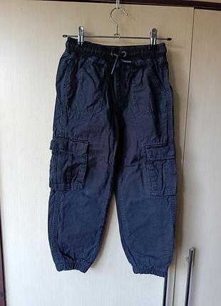 Брюки карго zara хлопковые джоггеры черные детские 128 134