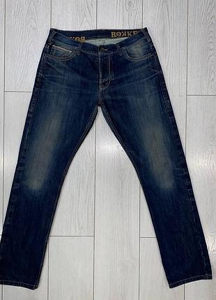 Мужские мото джинсы с селебяж rokker size 33x34 (m-l)