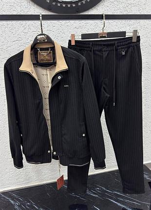 Чоловічий костюм loro piana в чорному кольорі