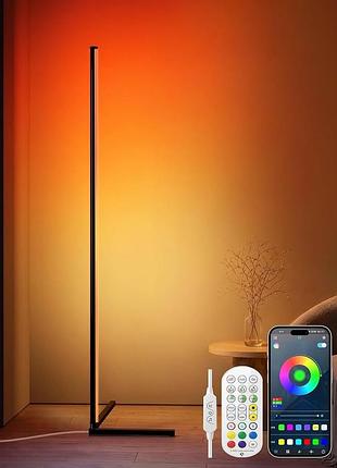 Rgb led підлоговий світильник magic color, керування через додаток, пульт дк та голосове керування