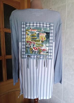 Стильная рубашка, блузка с дизайнерской аппликацией, rayon 100 % (вискоза)  р . 14