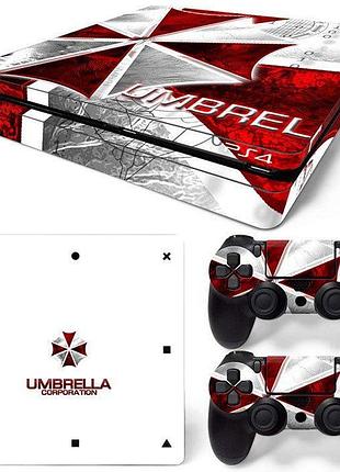 Наклейка для ps4 slim «umbrella corporation»