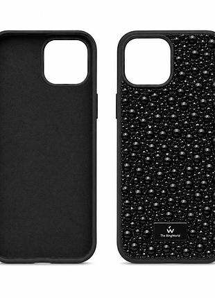 Чохол на айфон з камінчиками в стилі swarovski iphone 14 pro max чорний