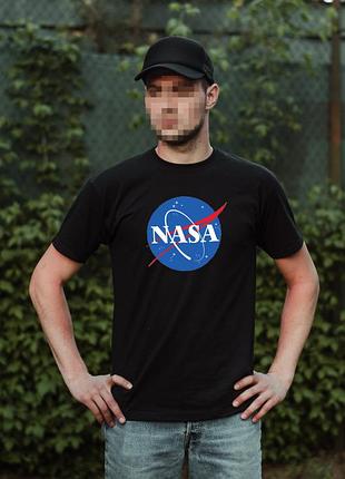 Футболка nasa | мужская футболка наса | черная футболка