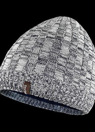 Водонепроницаемая шапка dexshell heathered rib knit beanie, onesize (56-58 см), бело-серая