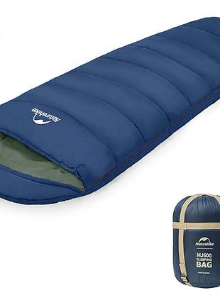 Спальник с капюшоном naturehike mj600 cnk2300sd014, темно-голубой