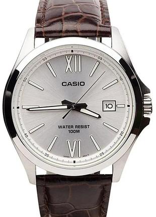 Годинник чоловічий casio timeless collection mtp-1376l-7a сталевий корпус водозахист 100 м сріблястий циферблат