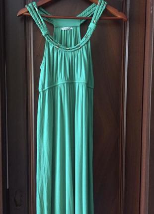 Довга сукня сарафан плаття в підлогу смарагдовий колір2 фото