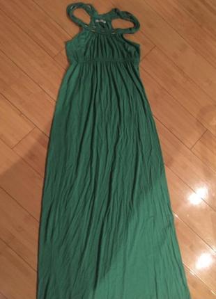 Довга сукня сарафан плаття в підлогу смарагдовий колір6 фото