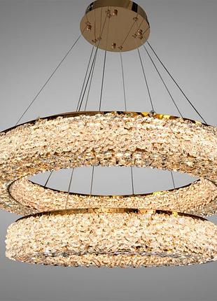 Подвесная люстра led два кольца хром 80 вт модель 505 800 500ch