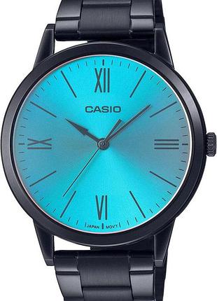 Мужские часы casio timeless collection mtp-e600b-2b стальной корпус голубой циферблат