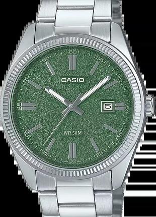 Мужские часы casio timeless collection mtp-1302da-3a зелёный циферблат