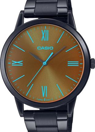 Мужские часы casio timeless collection mtp-e600b-1b стальной корпус золотистый циферблат